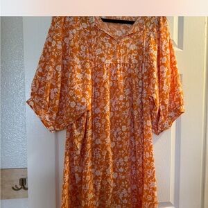 Orange Floral Dress